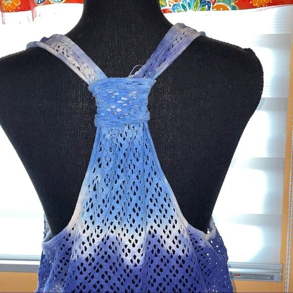 BEACH Cabana net style blues tie dye racer back size M - Picture 5 of 11